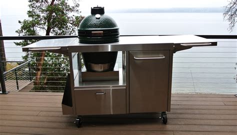 stainless steel cabinet for big green egg|stainless steel green egg table.